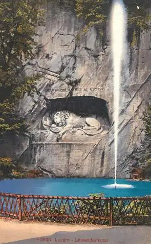 Switzerland postcard Luzern Lowendenkmal