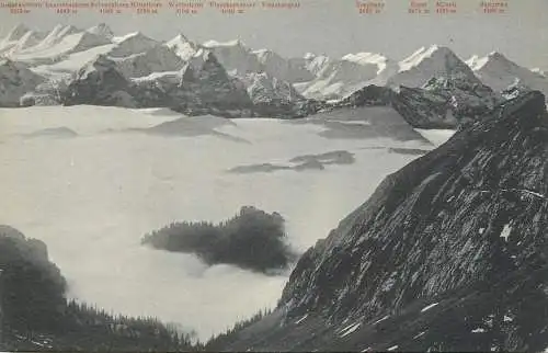 Switzerland postcard Pilatus Nebelmeer mit den Berner Hochalpen