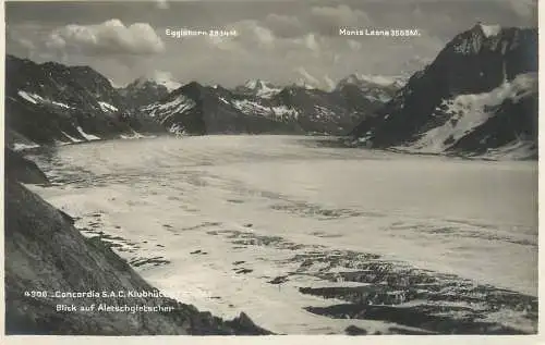 Switzerland postcard Aletschgletscher Monte Leone Eggishorn