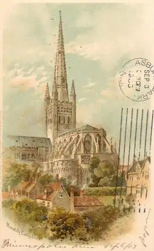 Scenic postcard England Norwich cathedral