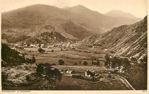 Wales Beddgelert & Snowdon general view