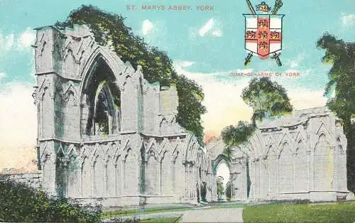 England York St Mary's Abbey & Coat of Arms of York