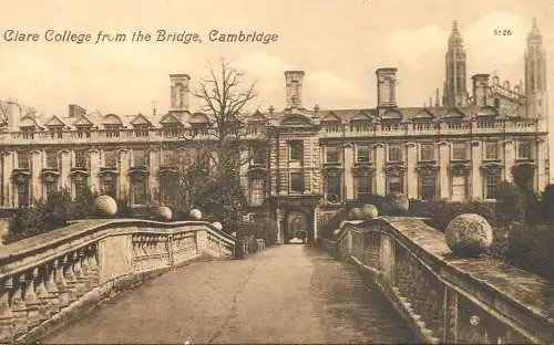 United Kingdom England Cambridge Clare college from the bridge