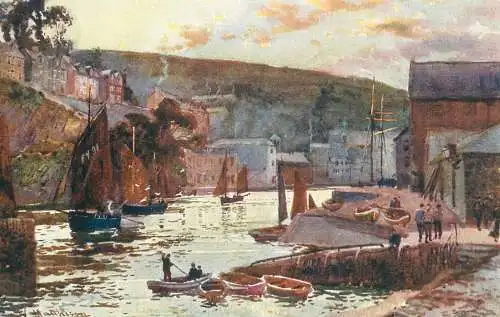 England Looe - off to the fishing ground signed artwork