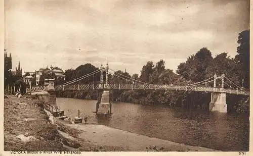 United Kingdom England Victoria Bridge River Wye Hereford