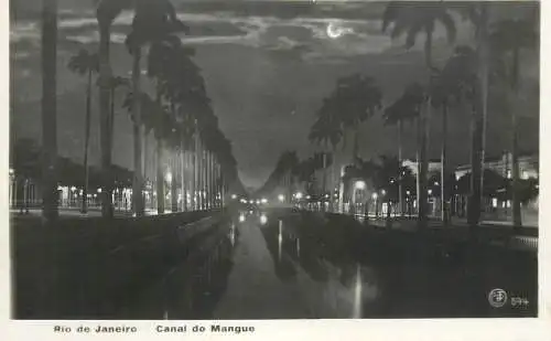 Brazil Rio de Janeiro Canal do Mangue nocturnal view