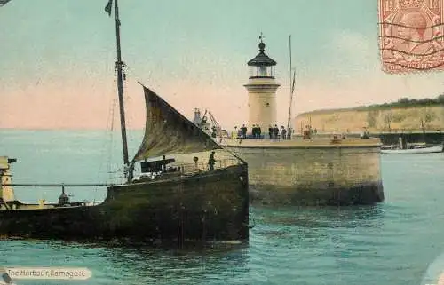 United Kingdom England Ramsgate harbour lighthouse sailing vessel