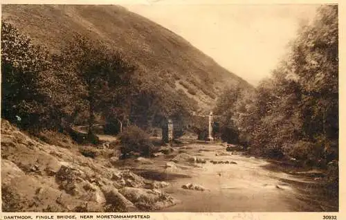 United Kingdom England Dartmoor Fingle Bridge near Moretonhampstead