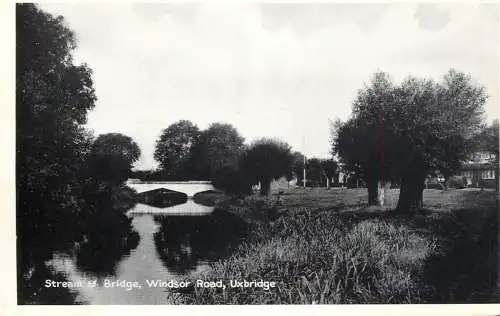 United Kingdom England Uxbridge stream and bridge
