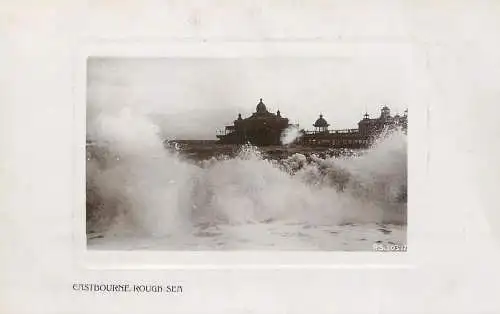 United Kingdom England Eastbourne pier rough sea