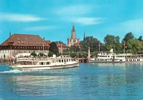 Navigation sailing vessels & boats themed postcard Konstanz am Bodensee cruise