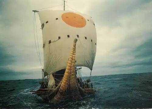 Navigation sailing vessels & boats themed postcard Oslo Norway the papyrus boat crossing the Atlantic