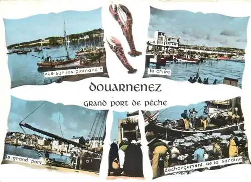 Navigation sailing vessels & boats themed postcard Douarnenez fishing harbour