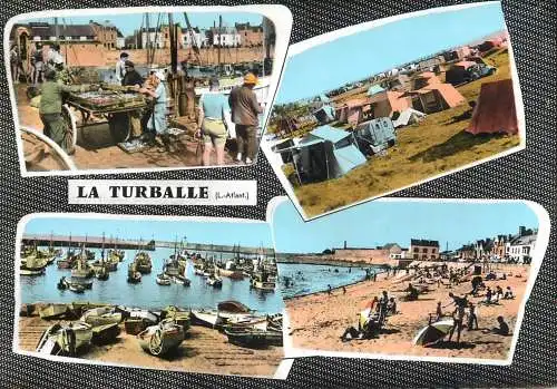 Navigation sailing vessels & boats themed postcard la Turballe harbour beach