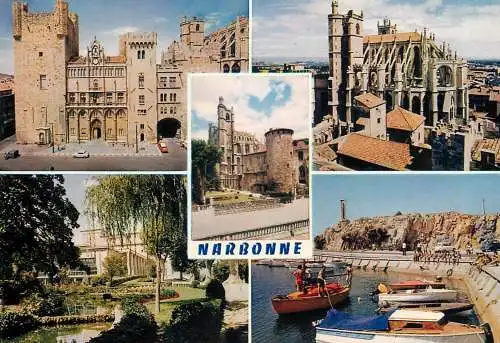 Navigation sailing vessels & boats themed postcard Aude Narbonne Saint Just basilique