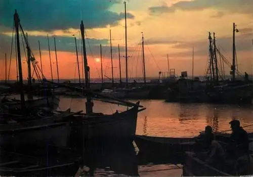Navigation sailing vessels & boats themed postcard Sete Herault sunset harbour