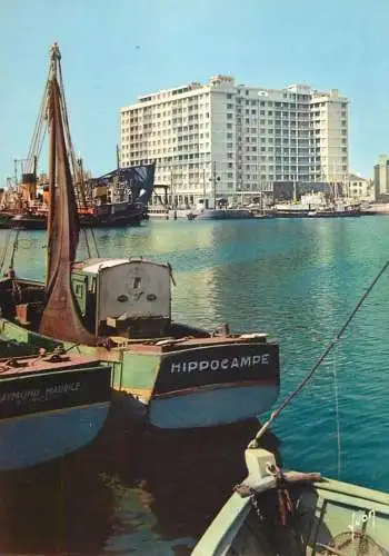 Navigation sailing vessels & boats themed postcard Saint Nazaire harbour new building fishing boat
