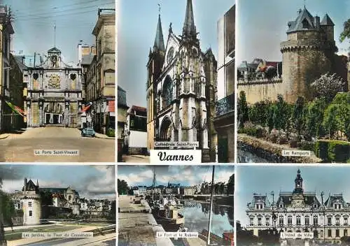 Navigation sailing vessels & boats themed postcard Vannes Saint Vincent gate