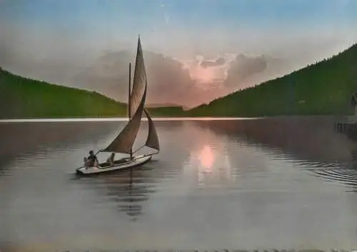 Navigation sailing vessels & boats themed postcard Gerardmer Vosges sailboat
