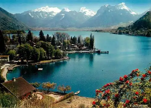 Navigation sailing vessels & boats themed postcard lac d'Annecy