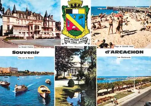 Navigation sailing vessels & boats themed postcard bassin d'Arcachon le Grand Casino