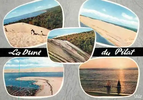 Navigation sailing vessels & boats themed postcard bassin d'Arcachon la dune du Pilat