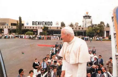 Pope John Paul II papal travels postcard Zacatecas