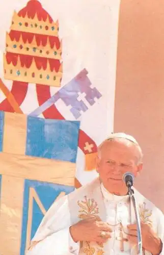 Pope John Paul II papal travels postcard Mexico