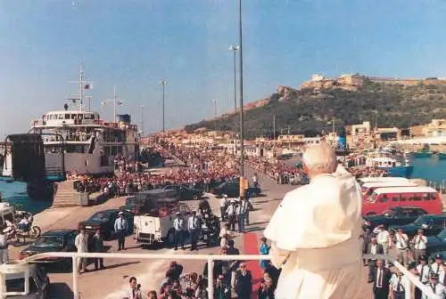 Pope John Paul II papal travels postcard Malta Mellieħa