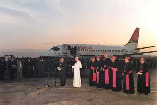 Pope John Paul II papal travels postcard Malta