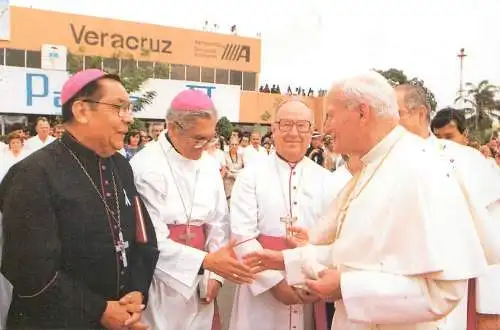 Pope John Paul II papal travels postcard Veracruz