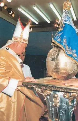 Pope John Paul II papal travels postcard Mexico