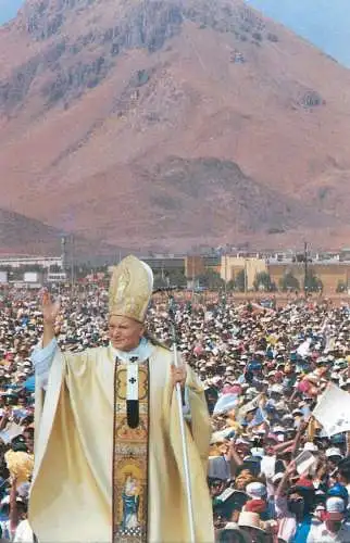 Pope John Paul II papal travels postcard