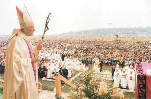 Pope John Paul II papal travels postcard Guadalupe