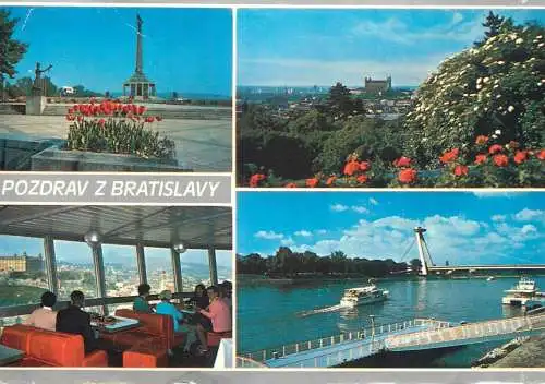 Navigation sailing vessels & boats themed postcard Bratislava ship bridge
