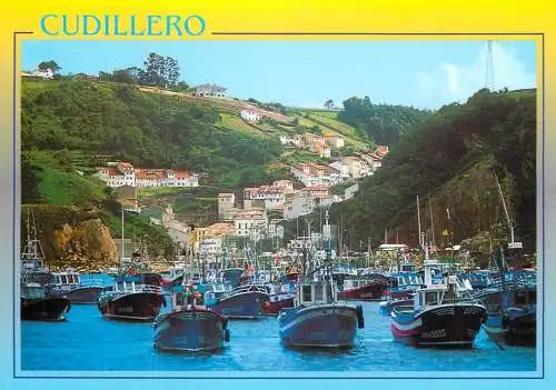 Navigation sailing vessels & boats themed postcard Cudillero harbour