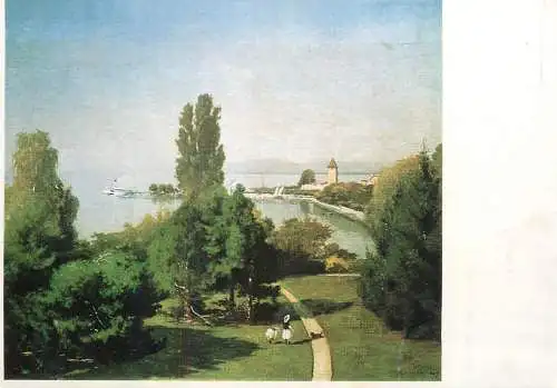 Navigation sailing vessels & boats themed postcard Francois Bocion Ouchy