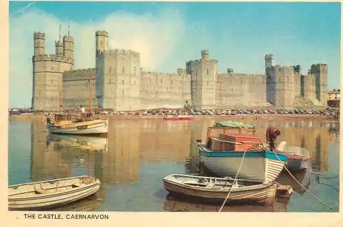 Navigation sailing vessels & boats themed postcard Caernarvon castle harbour