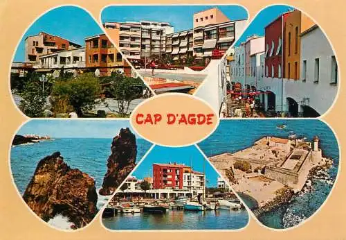 Navigation sailing vessels & boats themed postcard Cap d'Agde harbour