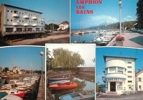 Navigation sailing vessels & boats themed postcard Amphion les bains pier