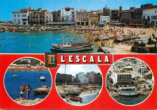 Navigation sailing vessels & boats themed postcard l'Escala