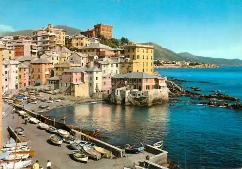 Navigation sailing vessels & boats themed postcard Genova Boccadasse 1959