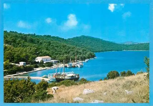 Navigation sailing vessels & boats themed postcard kornati Uvala Mir harbour