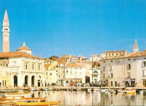 Navigation sailing vessels & boats themed postcard Croatia Piran harbour