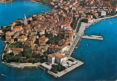 Navigation sailing vessels & boats themed postcard Croatia Porec harbour aerial