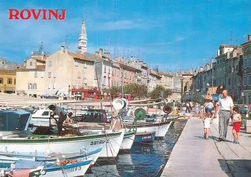 Navigation sailing vessels & boats themed postcard Croatia Rovinj harbour