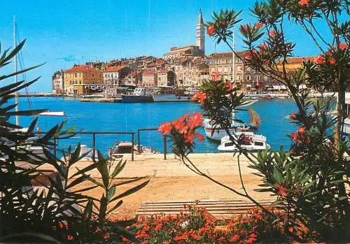 Navigation sailing vessels & boats themed postcard Croatia Rovinj harbour