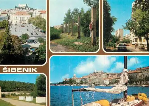 Navigation sailing vessels & boats themed postcard Sibenik sailboat