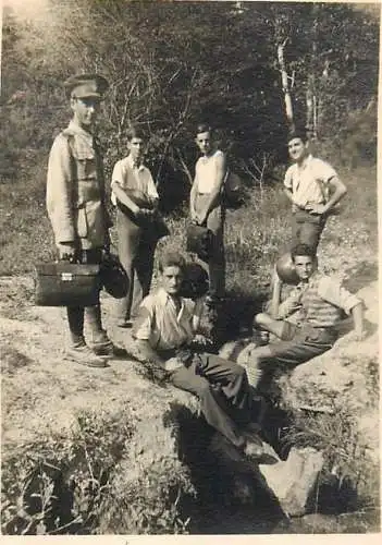 Military man and group souvenir instant photography