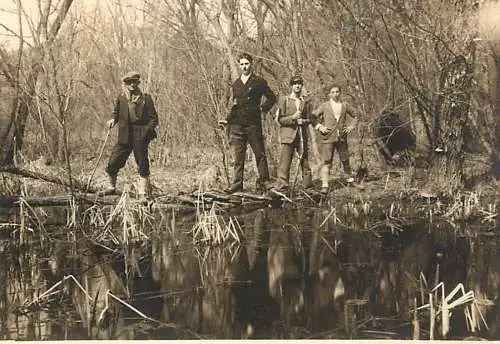 Anonymous young men vintage souvenir photo